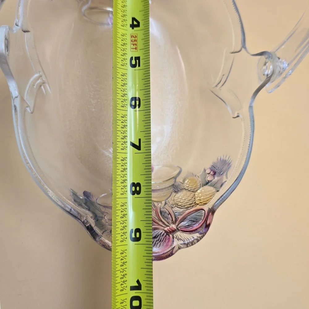 Mikasa Festive Bells Glass Basket‎ with Handle Christmas WY160/524 Japan Clear